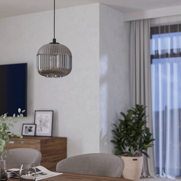 EGLO Mantunalle Smoked Glass Pendant Light