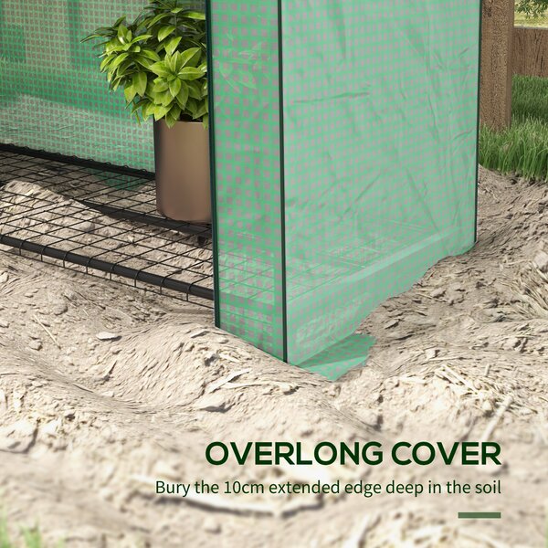 Outsunny Portable Mini Greenhouse: 4 Tier with PE Reinforced Cover and Roll-up Door, Green, 170H x 120W x 50Dcm Aosom UK