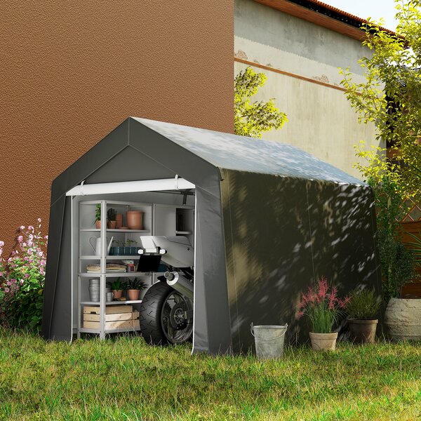 Outsunny 3 x 3(m) Waterproof Portable Shed, Garden Storage Tent with Ventilation Window, for Bike, Motorbike, Garden Tools