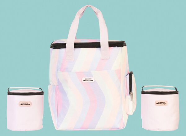 Pastel Swirl Travel Backpack with 2 Storage Bags