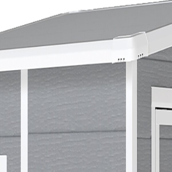 Outsunny 4 x 5ft Lean-To Shed, All-Weather Storage with Windows, Lockable Door, Built-in Vent & Plastic Roof, Grey Aosom UK