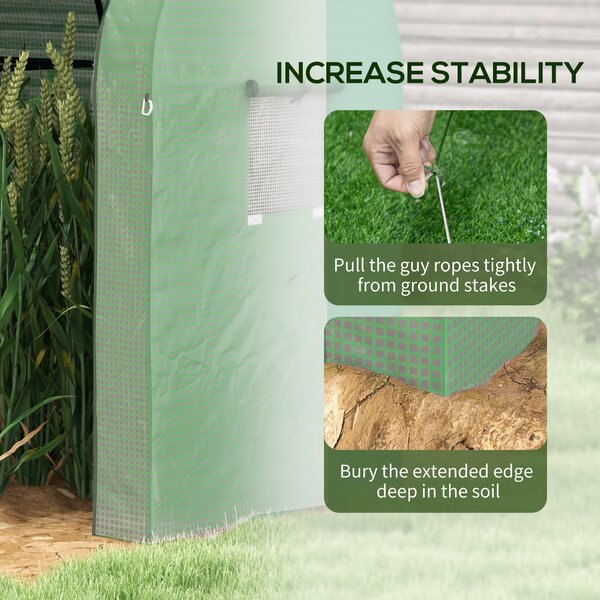 Outsunny Tomato Greenhouse, Garden Growhouse w/ 2 Roll-up Doors and 4 Mesh Windows, Portable Green House, 185 x 94 x 150cm, Green Aosom UK