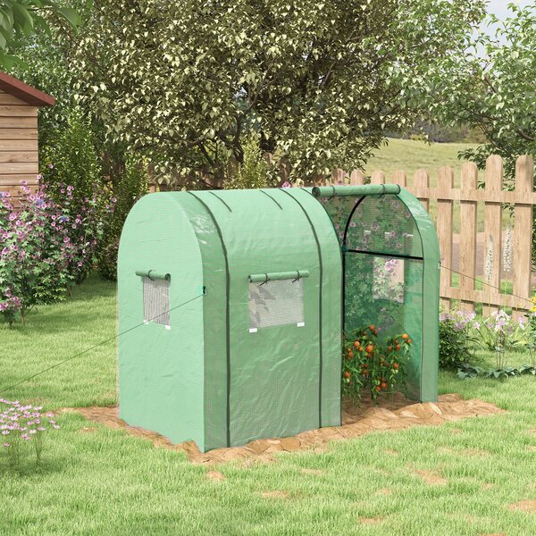 Outsunny Tomato Greenhouse, Garden Growhouse w/ 2 Roll-up Doors and 4 Mesh Windows, Portable Green House, 185 x 94 x 150cm, Green Aosom UK