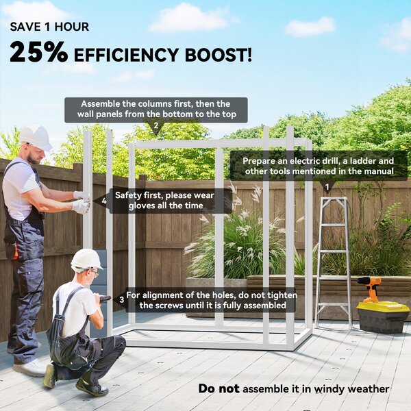 Outsunny 6 x 4.5ft Outdoor Storage Shed for Small Terraced Gardens, with Vent, Plastic Roof and Lockable Doors, Low Maintenance, Grey Aosom UK