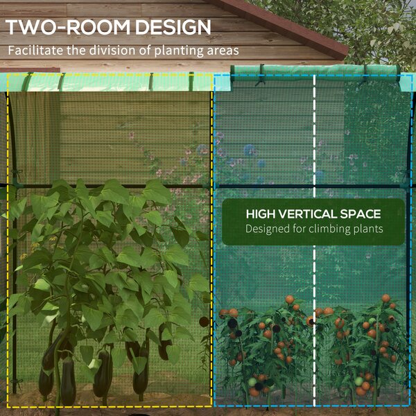 Outsunny Tomato Greenhouse, Garden Growhouse w/ 2 Roll-up Doors and 4 Mesh Windows, Portable Green House, 185 x 94 x 150cm, Green Aosom UK