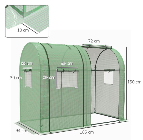 Outsunny Tomato Greenhouse, Garden Growhouse w/ 2 Roll-up Doors and 4 Mesh Windows, Portable Green House, 185 x 94 x 150cm, Green Aosom UK