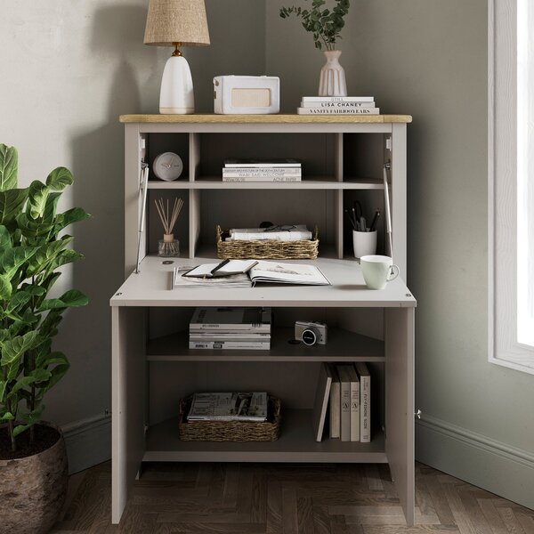 Olney Corner Hideaway Desk, Stone