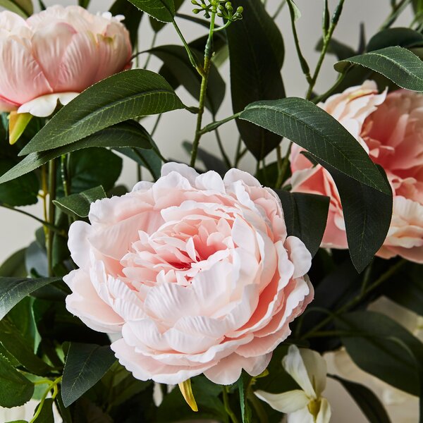 Artificial Peony and Wisteria in Vase