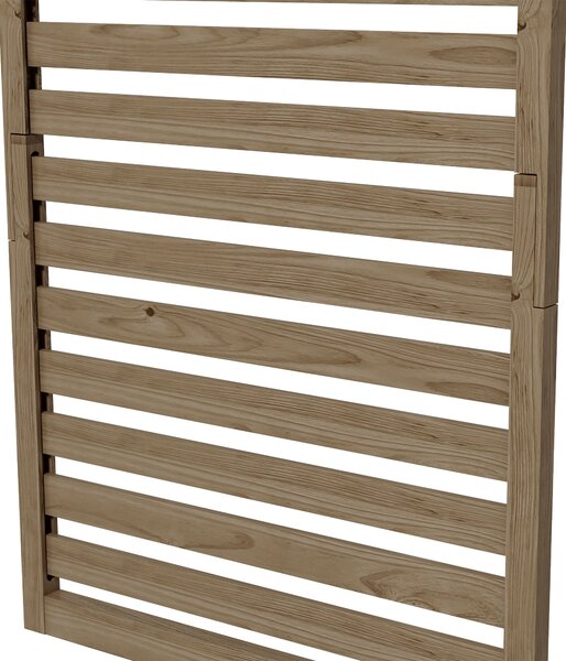 Outsunny Wall Mounted Plant Stands Set of 2, Fir Wood Flower Stand with Shelves and Slatted Trellis for Patio, Balcony, Porch