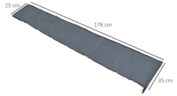 Outsunny Offset Garden Parasol with Waterproof Cover, UV Protection, Easy to Use, Grey Aosom UK