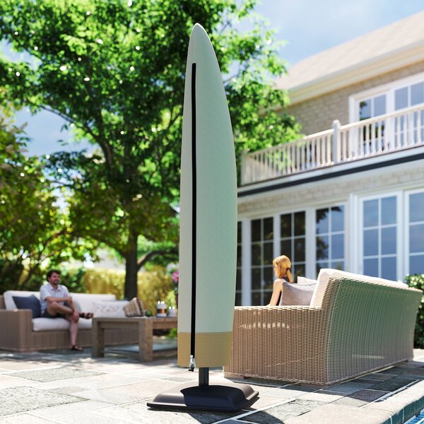 Outsunny Garden Parasol Cover Deluxe, Waterproof Outdoor Furniture Protector, Large, Cantilever Rain Shield, 56 x 220H cm Aosom UK