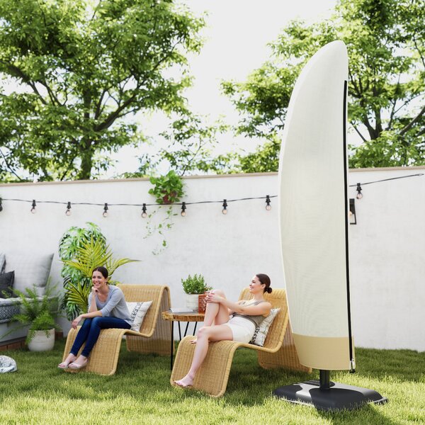 Outsunny Garden Parasol Cover Deluxe, Waterproof Outdoor Furniture Protector, Large, Cantilever Rain Shield, 56 x 220H cm Aosom UK
