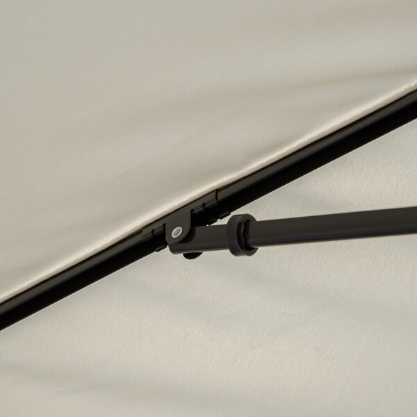 Outsunny Rectangular Parasol: Aluminium Patio Umbrella with Tilt, 2M x 1.25M, Beige