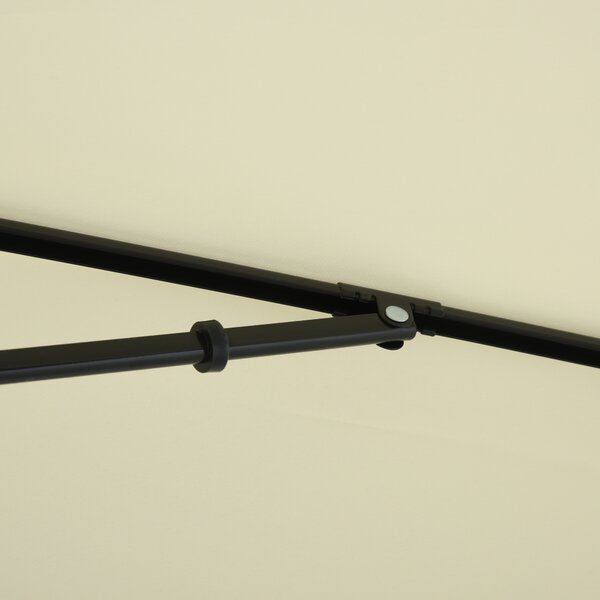 Outsunny Aluminium Sun Parasol, Garden Patio Umbrella with Tilt Mechanism, 2M x 1.25M, Cream White Aosom UK