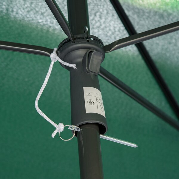 Outsunny Aluminous Rectangular Parasol: Tilting Patio Sunshade, 2M x 1.25M, Verdant Green