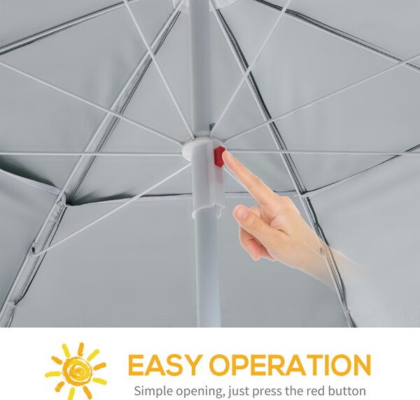Outsunny All-Weather Beach Umbrella Shelteneer-Green Aosom UK
