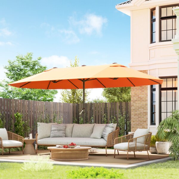 Outsunny 4.6m Double-Sided Garden Parasol - Orange