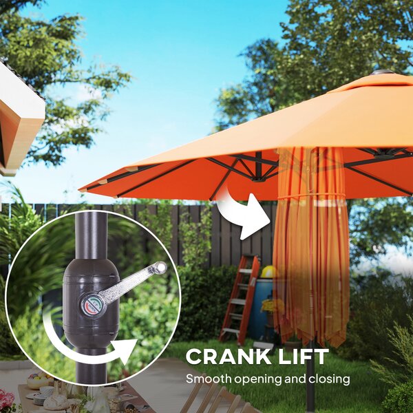 Outsunny 4.6m Double-Sided Garden Parasol - Orange