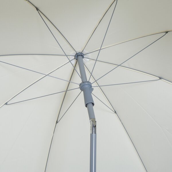 Outsunny Adjustable Beach Parasol: Elegant Cream Shade for Outdoor Relaxation, 2.2M Aosom UK