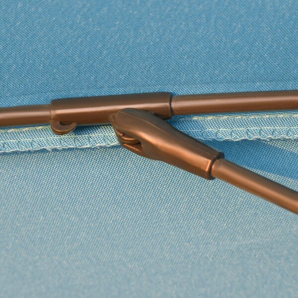 Outsunny Waterproof Push-Tilt Garden Parasol: 2.55m Crank Umbrella with Ribs, Blue Aosom UK