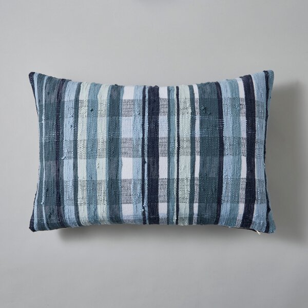 Woven Check Cushion Navy