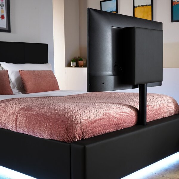 XR Living Ava TV Bed with LED Lights and TV Mount