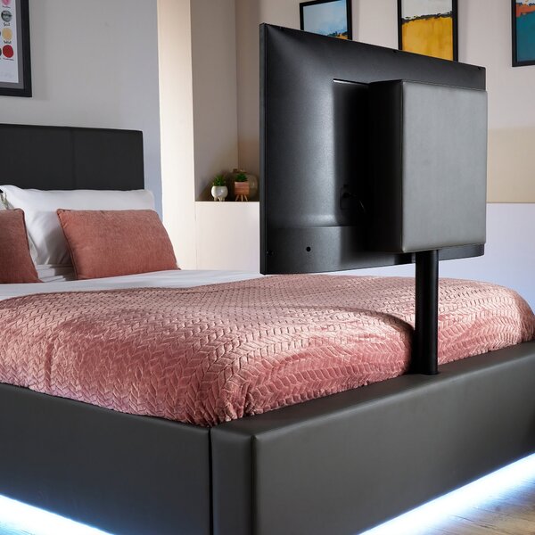 XR Living Ava TV Bed with LED Lights and TV Mount