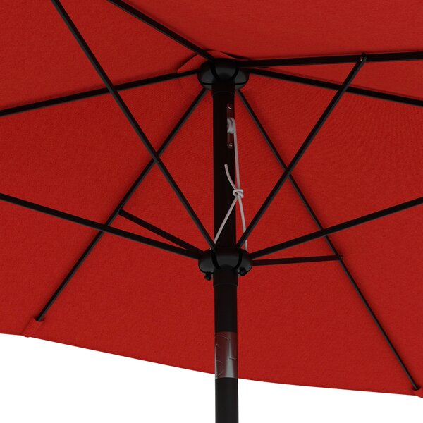 Outsunny 2 x 3(m) Garden Parasol Umbrella, Rectangular Outdoor Market Umbrella Sun Shade with Crank & Push Button Tilt, 6 Ribs, Wine Red
