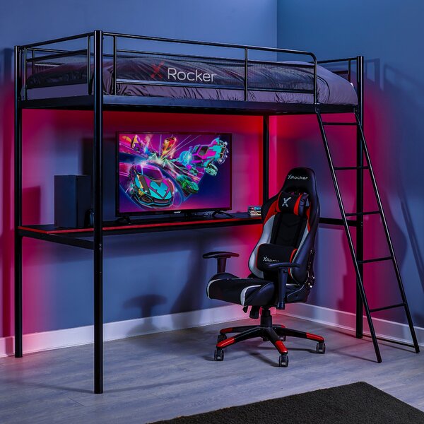 X Rocker HQ High Sleeper Gaming Bed with Desk