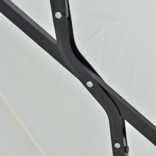 Outsunny Waterproof Half Parasol: Crank-Operated Sunshade for Balconies & Gardens, Cream White Canopy Aosom UK