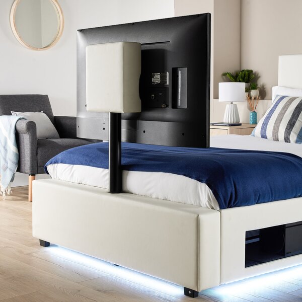 XR Living Ava TV Bed with LED Lights and TV Mount