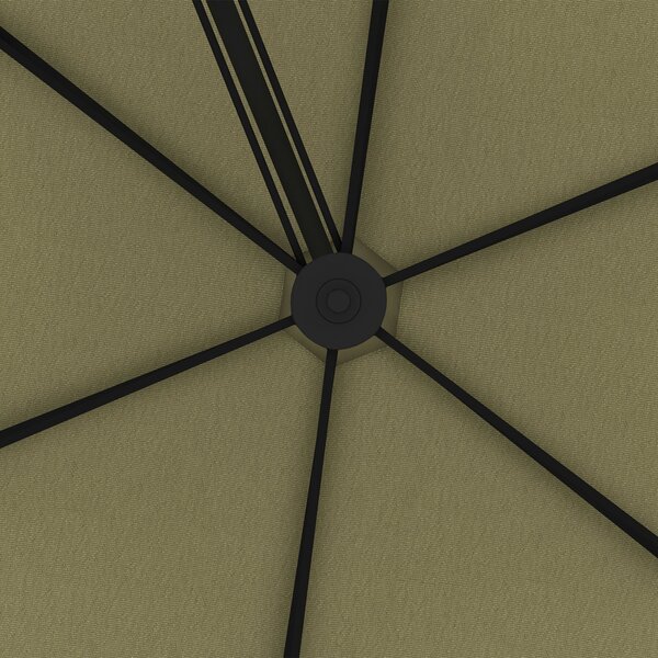 Outsunny Waterproof 3(m) Garden Parasol Cantilever Umbrella with Solar LED, Cross Base and Waterproof Cover, Beige Aosom UK