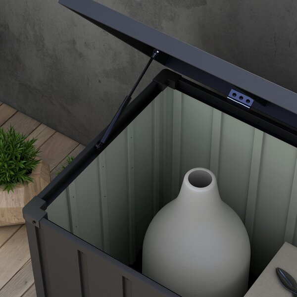 Outsunny 450L Galvanised Steel Garden Storage Box, with Wheels - Dark Grey Aosom UK