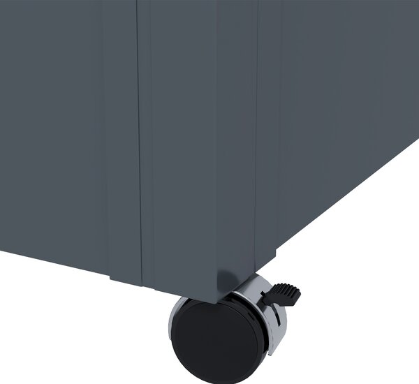 Outsunny 331L Waterproof Garden Storage Box with Wheels, Heavy-Duty Outdoor Deck Box Chest for Patio Cushions & Tools, Dark Grey Aosom UK