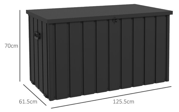 Outsunny 450L Galvanised Steel Garden Storage Box, with Wheels - Dark Grey Aosom UK