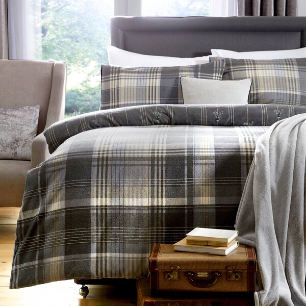 Dreams n Drapes Lodge Connolly Check Duvet Cover and Pillowcase Set