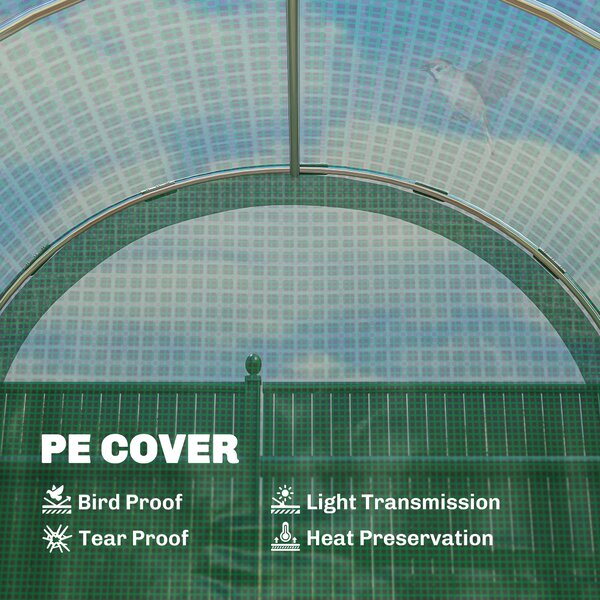 Outsunny 3x2x2m Walk-In Polytunnel Greenhouse with Hinged Door, Heavy-Duty Galvanised Steel Frame & Tear-Resistant PE Cover, Green Aosom UK