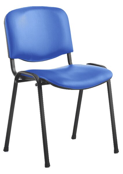 Pack Of 4 Summit Vinyl ISO Conference Chairs With Black Frame, Blue