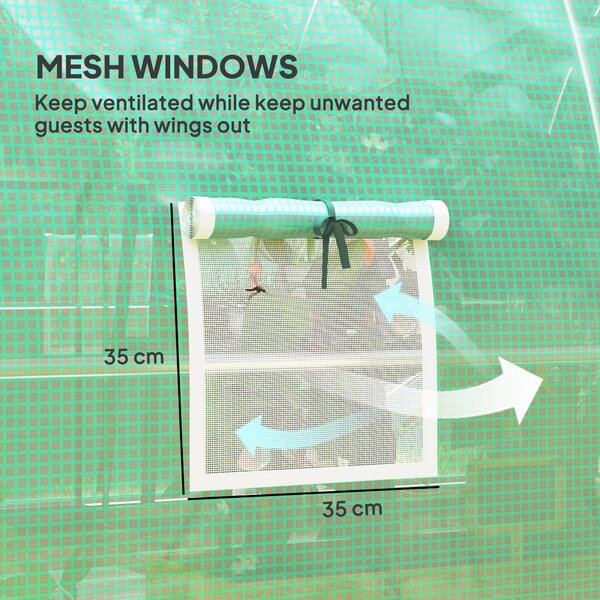 Outsunny 3 x 2m Polytunnel Greenhouse, Walk-in Tent with Steel Frame, PE Cocer, Vents & Doors foR Plant Growth, Green Aosom UK
