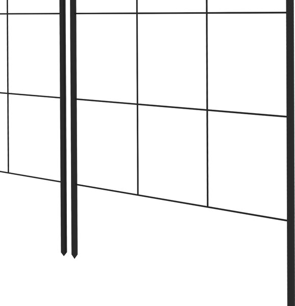 Outsunny Set of 2 Metal Garden Trellises: Climbing Plant Support Frames, Decorative Grid Design Aosom UK