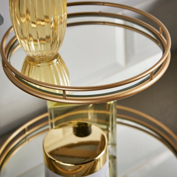 Modern Luxe 2 Tier Mirrored Storage Tray