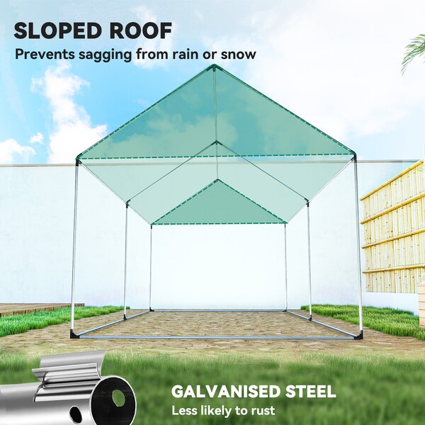Outsunny Poly Tunnel Greenhouse Walk-in Polytunnel Greenhouse, Shelter for Plants, Pointed roof, 2 x 2 x 3m, White Aosom UK