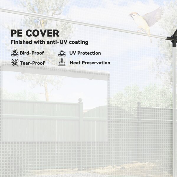 Outsunny Poly Tunnel Greenhouse Walk-in Polytunnel Greenhouse, Shelter for Plants, Pointed roof, 2 x 2 x 3m, White Aosom UK