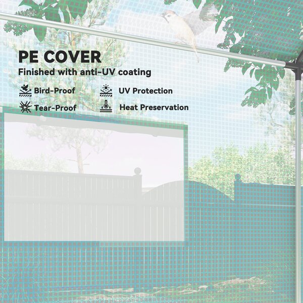 Outsunny Polyethylene Walk-in Polytunnel Greenhouse, 2 x 3(m), Green Aosom UK