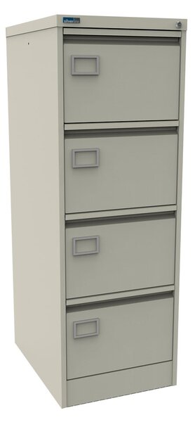 Silverline Executive 4 Drawer Filing Cabinets, White Almond
