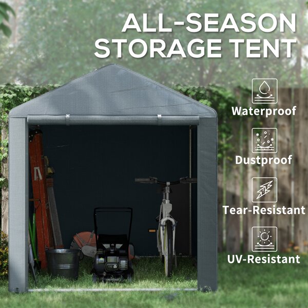 Outsunny 1.6 x 2.2m Garden Storage Shed Tent, with Accessories - Dark Grey