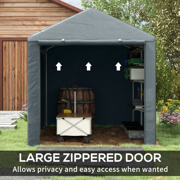 Outsunny 1.6 x 2.2m Garden Storage Shed Tent, with Accessories - Dark Grey