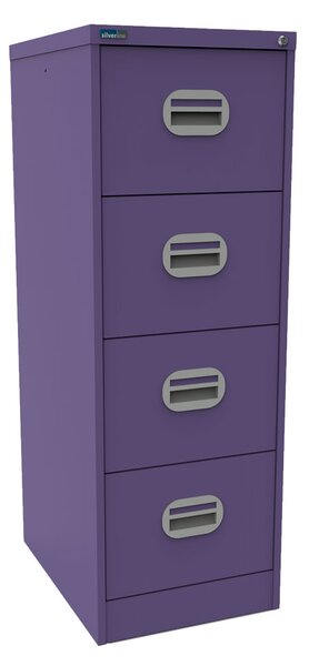 Silverline Kontrax 4 Drawer Filing Cabinet, Blue Lilac