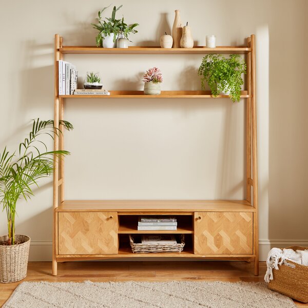 Farris Light Oak Ladder TV Unit for TVs up to 65"