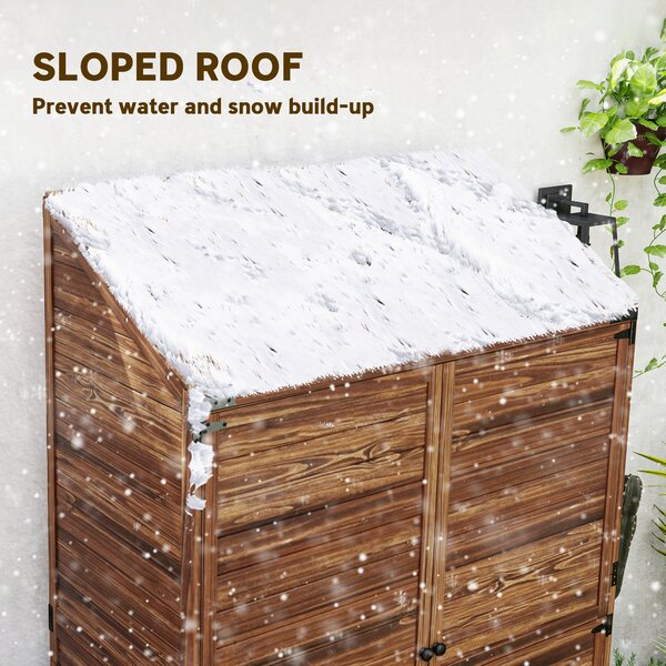 Outsunny 59 x 103.5 cm Two-Tier Wooden Garden Shed - Brown